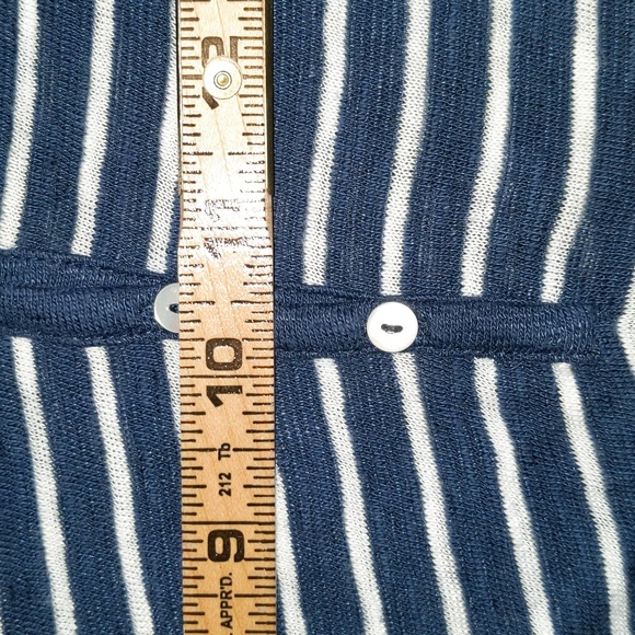 JJill Women's Size L Petite Linen Cotton Blend Nautical Theme Popover Top - Picture 9 of 13